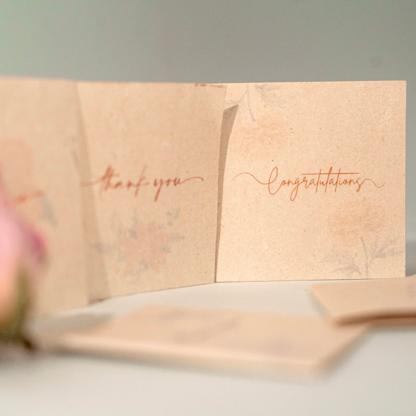 Pushp Hemp Paper Gift Cards | Set of 5 Cards and Envelopes