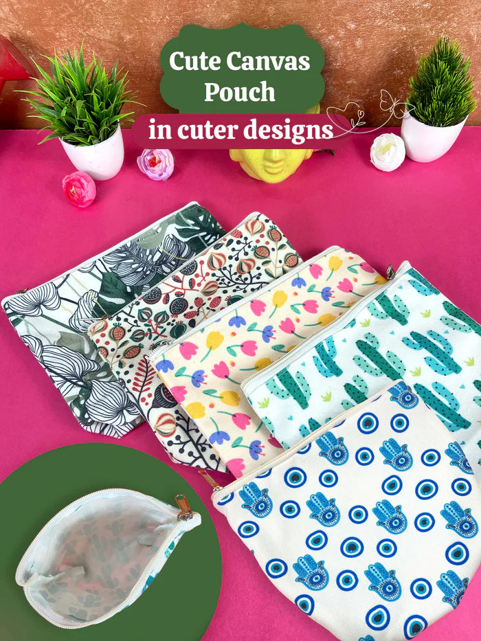 Plantable Stationery - Seed Diary, Seed Pens & Pencils in Zipper Pouch (Cactus Print)