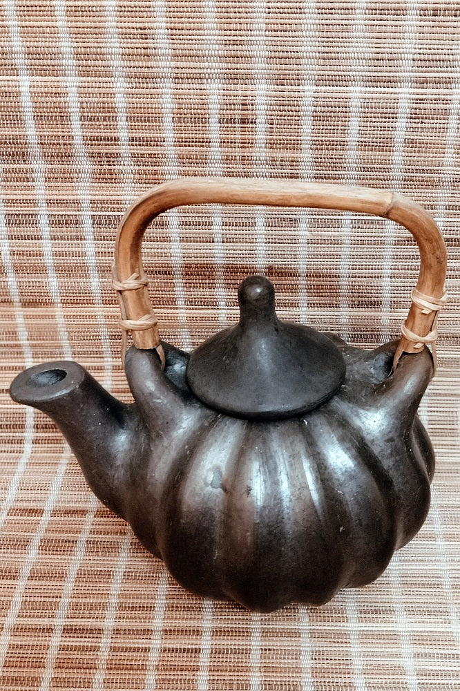 Longpi Black Pottery Pumpkin Teapot