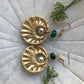 Handcrafted Bamboo Round Weaved Pearl Earrings (Green)