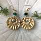 Handcrafted Bamboo Round Weaved Pearl Earrings (Green)