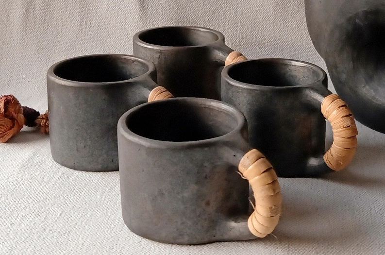 Longpi Black Pottery Tea Cups (Set of 2)
