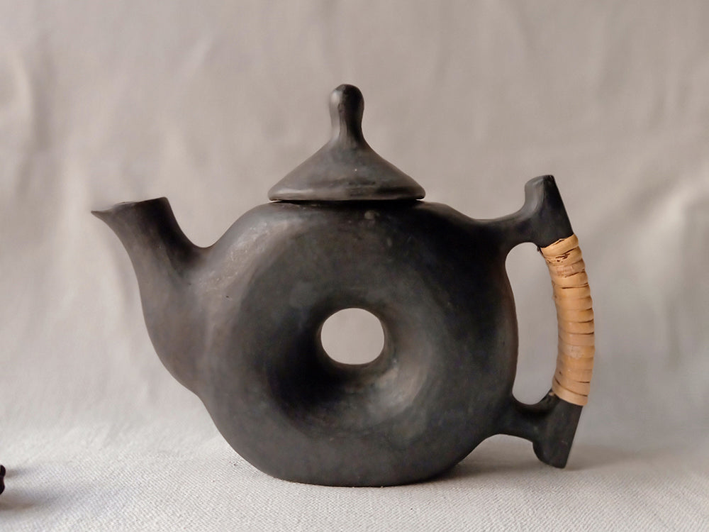 Longpi Black Pottery Chakra Teapot