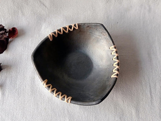 Longpi Black Pottery Triangular Serving Bowl