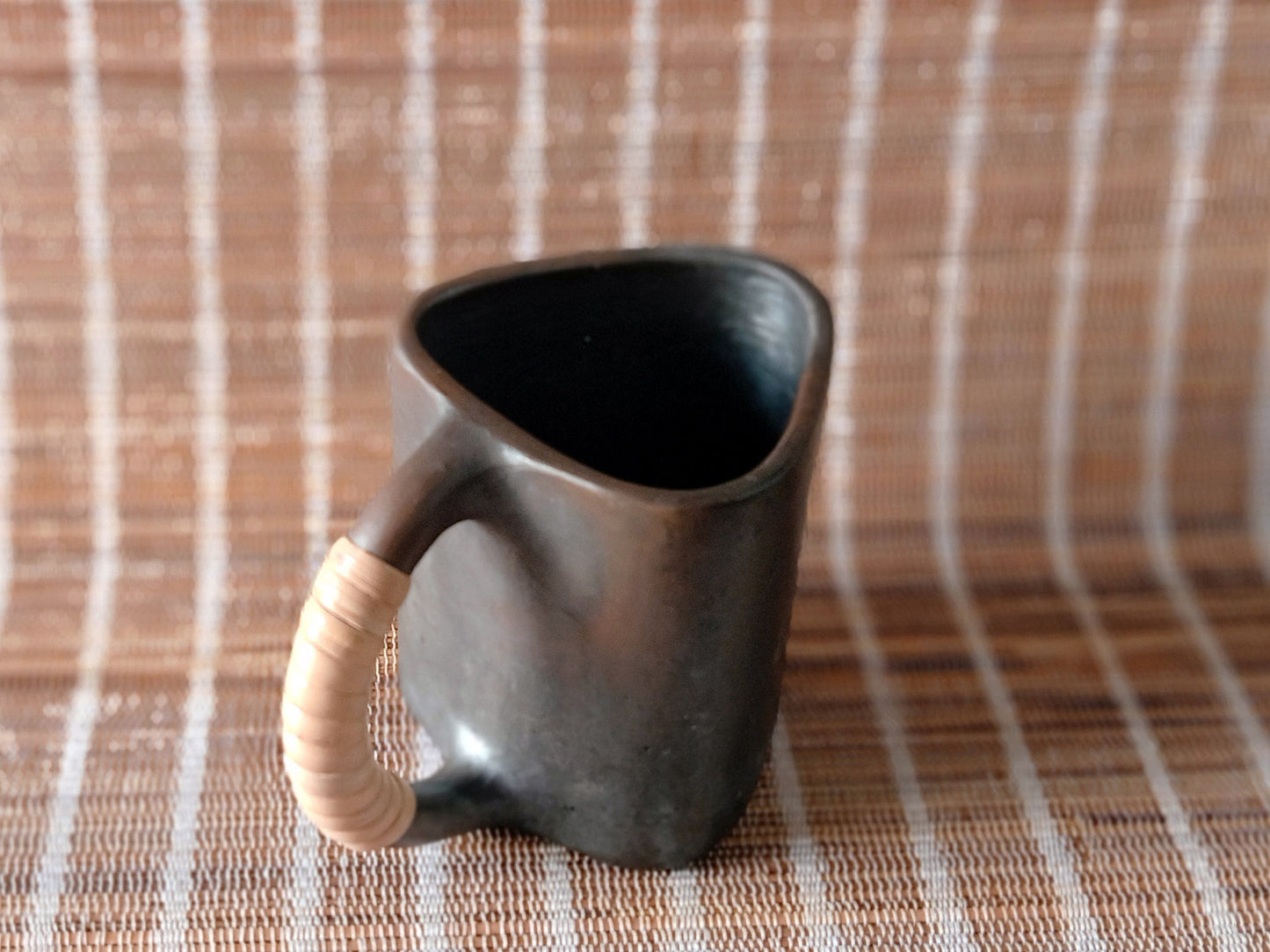 Longpi Black Pottery Trikon Coffee Mug Large (Set of 2)