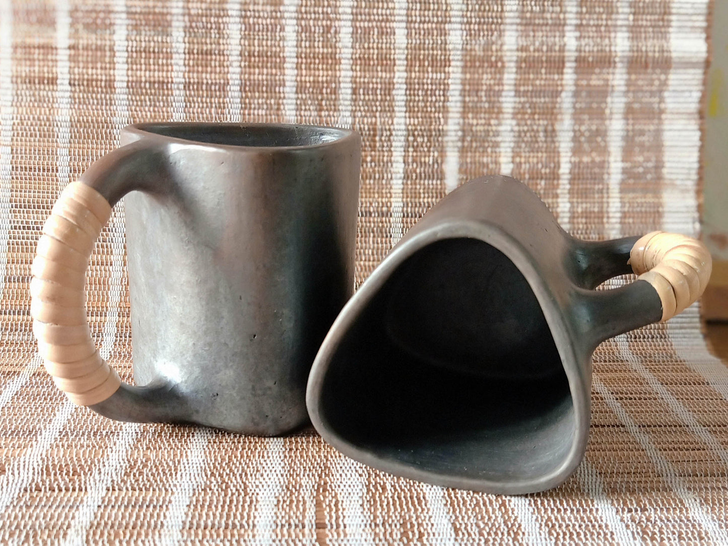 Longpi Black Pottery Trikon Coffee Mug Large