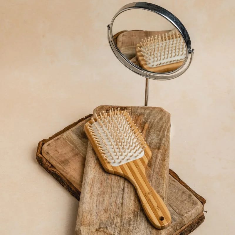 Organic B’s Wooden Bristle Paddle Brush | Bamboo Hair Brush