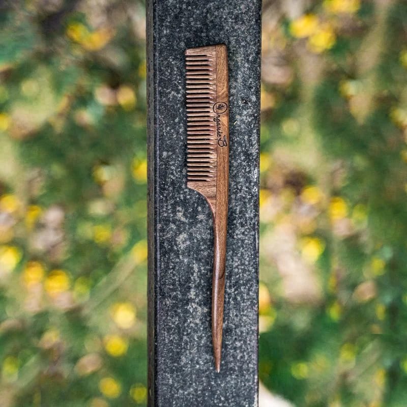 Premium Rosewood/Sheesham Wood Comb with Tail Handle