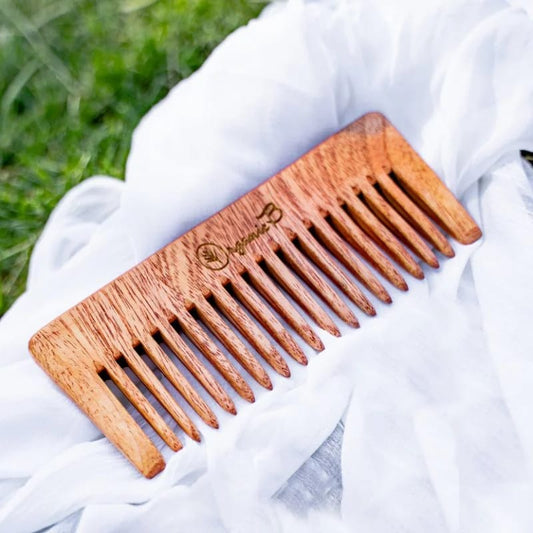 Organic B Wide Teeth Natural Neem Wood Comb