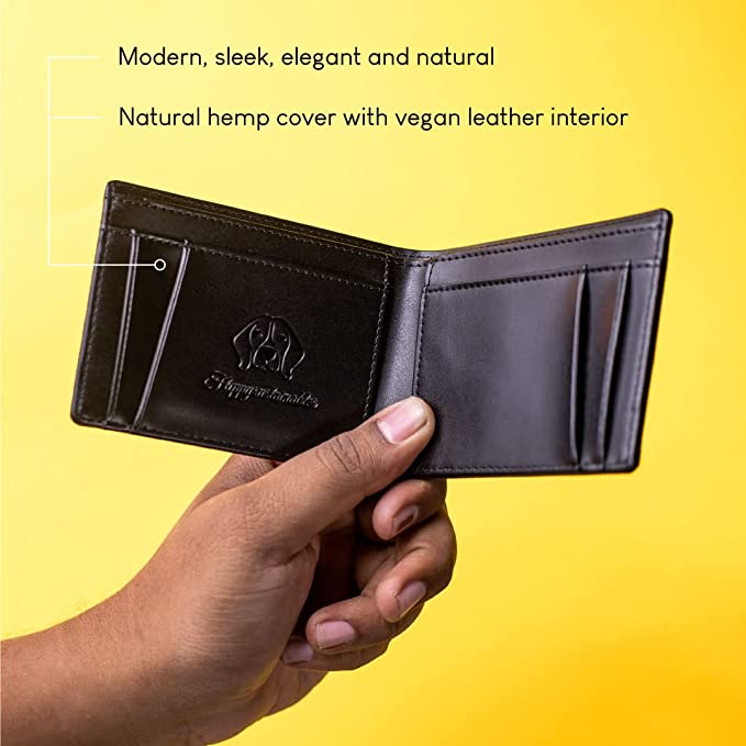 Forest Wallet - Vegan Leather Hemp Black Wallet