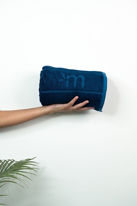Bamboo Fluffy Bath towel Terry 560 GSM-Tru Blue