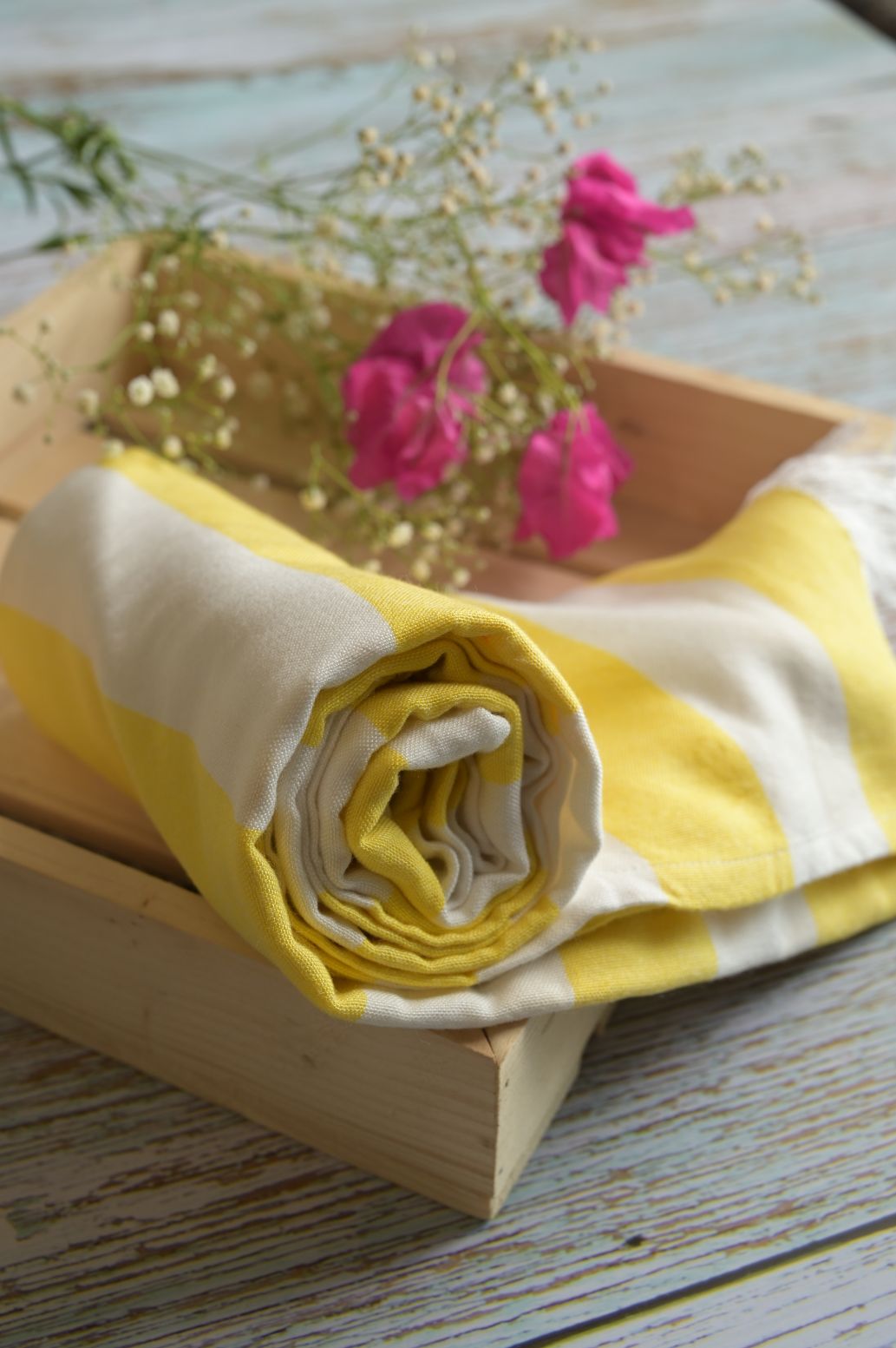 Thin bamboo bath towel- Sunshine Yellow  160*75cm