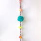 Upcycled Beaded Pom-Pom Festive Decoration String Hanging Party Prop
