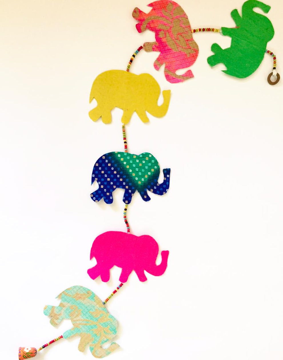 Upcycled Elephant Festive Decoration String Hanging Party Prop