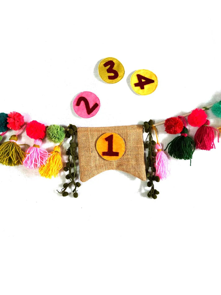Upcycled Zero-Waste Birthday Party Streamer with Detachable Number Tags