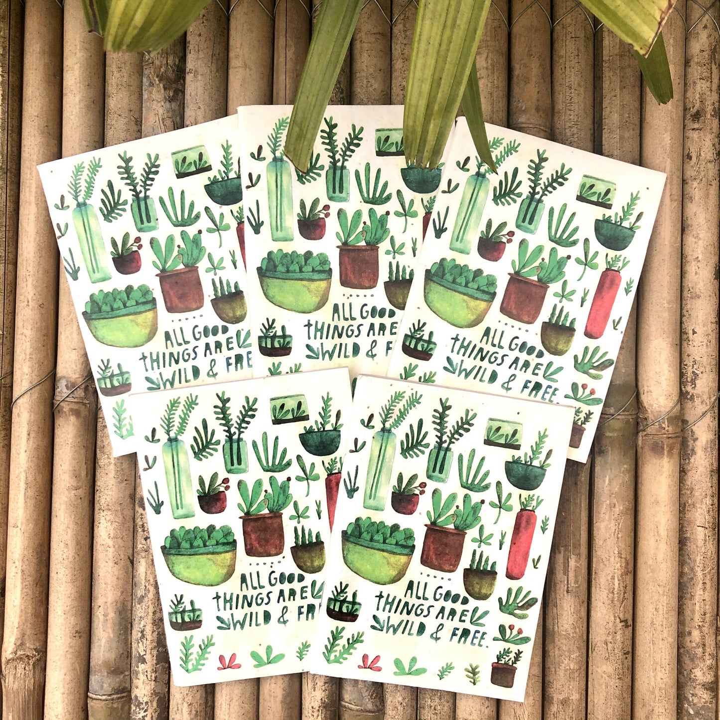 Plantable Diary "All Good Things Are Wild and Free": Set of 5 Gift Pack