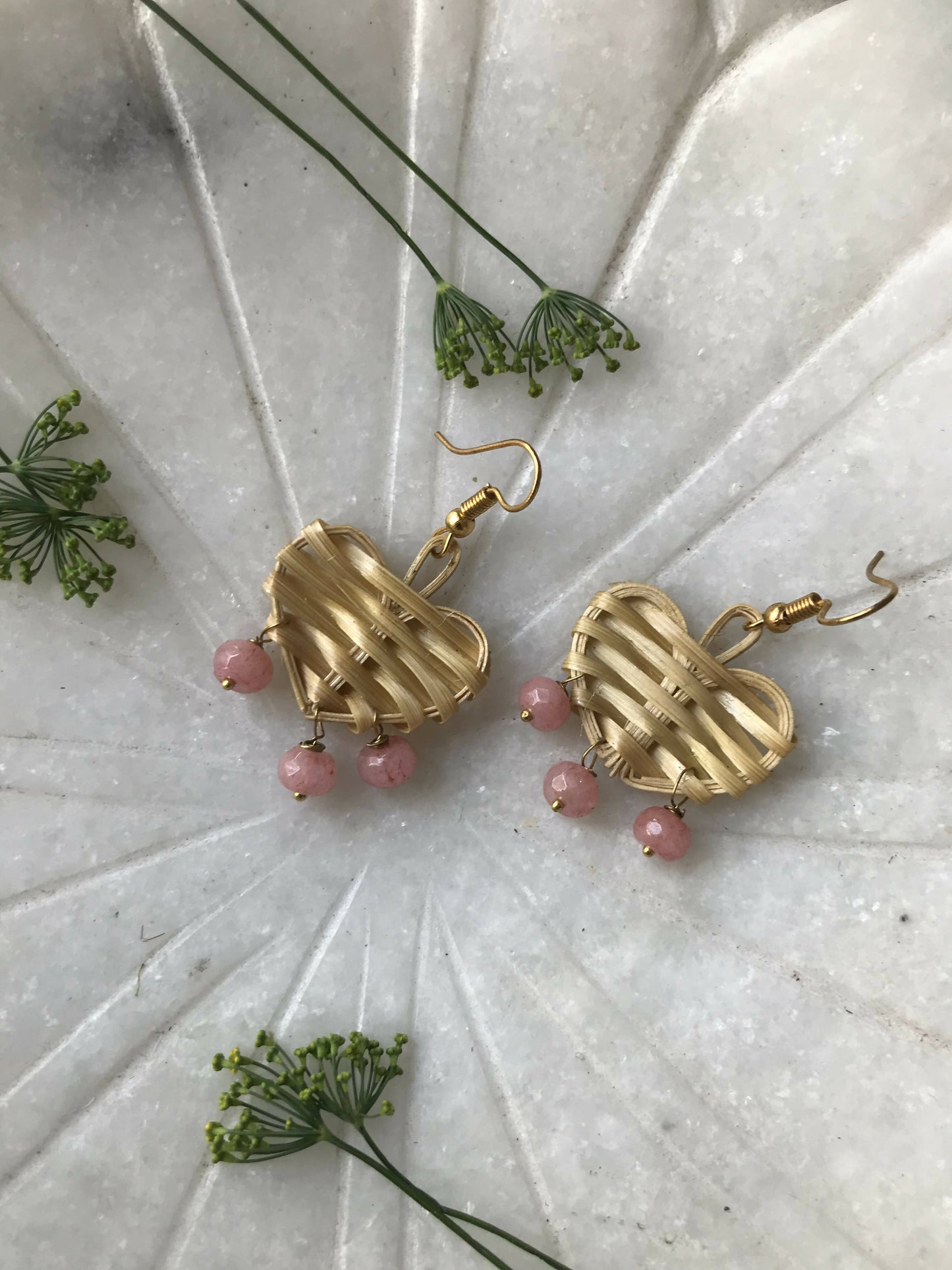 Bamboo Heart Earrings