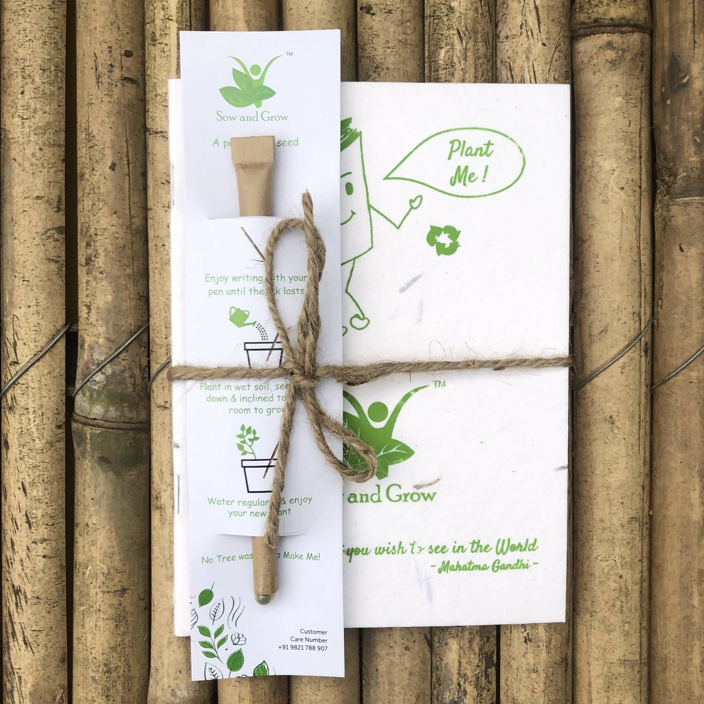 Eco-Friendly Plantable Diary and Seed Paper Pen Combo (Pack of 5)