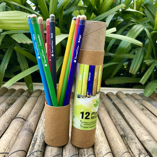 Plantable Seed Pencils in a Re-usable Pencil Box (Pack of 12)