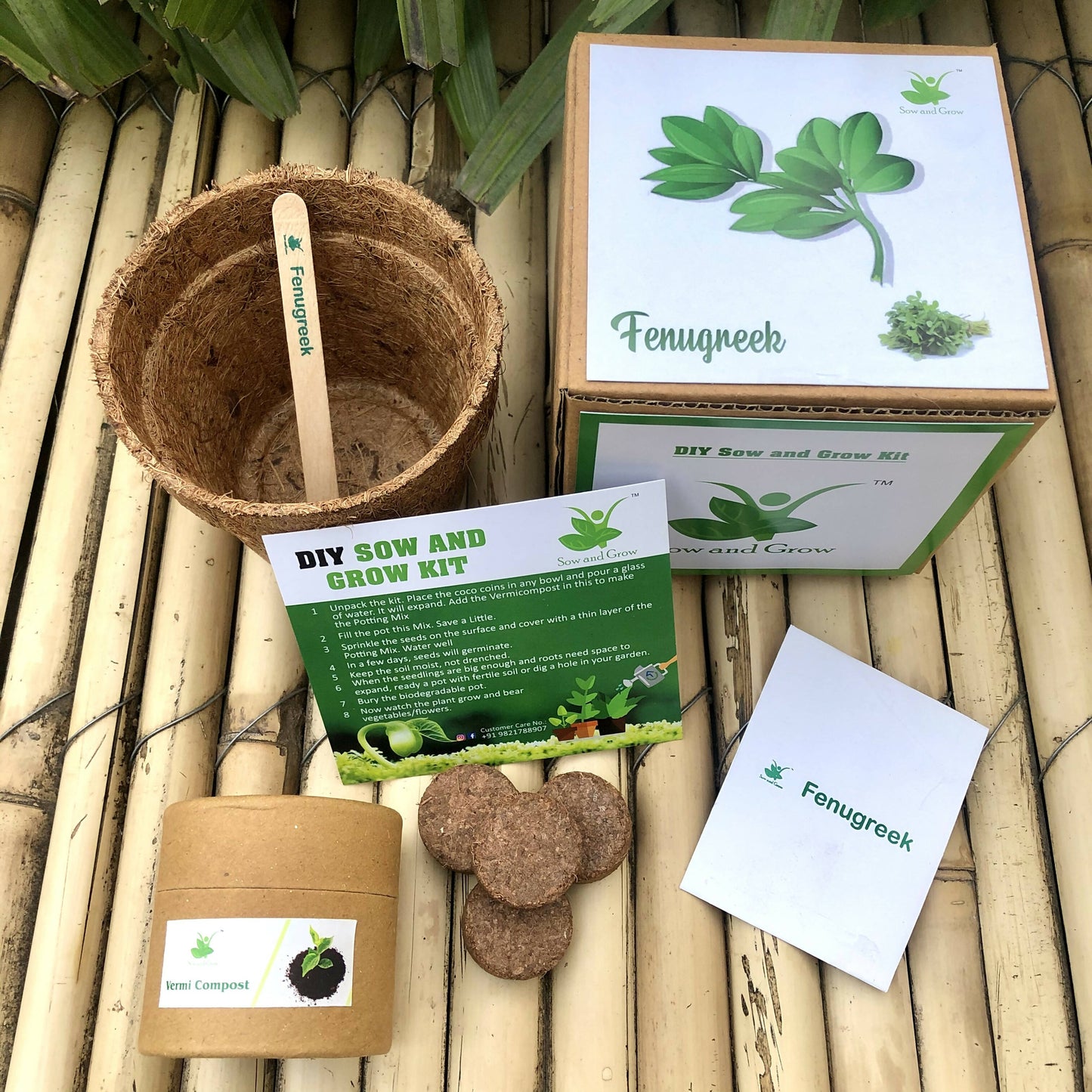 DIY Gardening Kit of Methi/Fenugreek (Grow it Yourself Vegetable Kit)