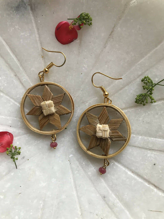 Bamboo Star Flower Earrings