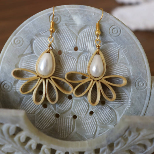 Bamboo Six Leaf Quilled Earrings