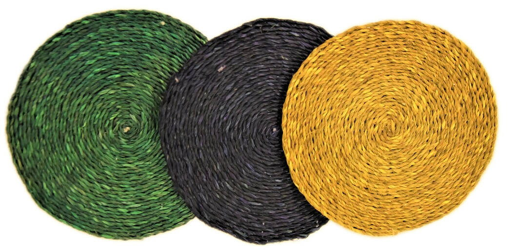Sabai Grass Hot Mat 8" Single Color Set of 3