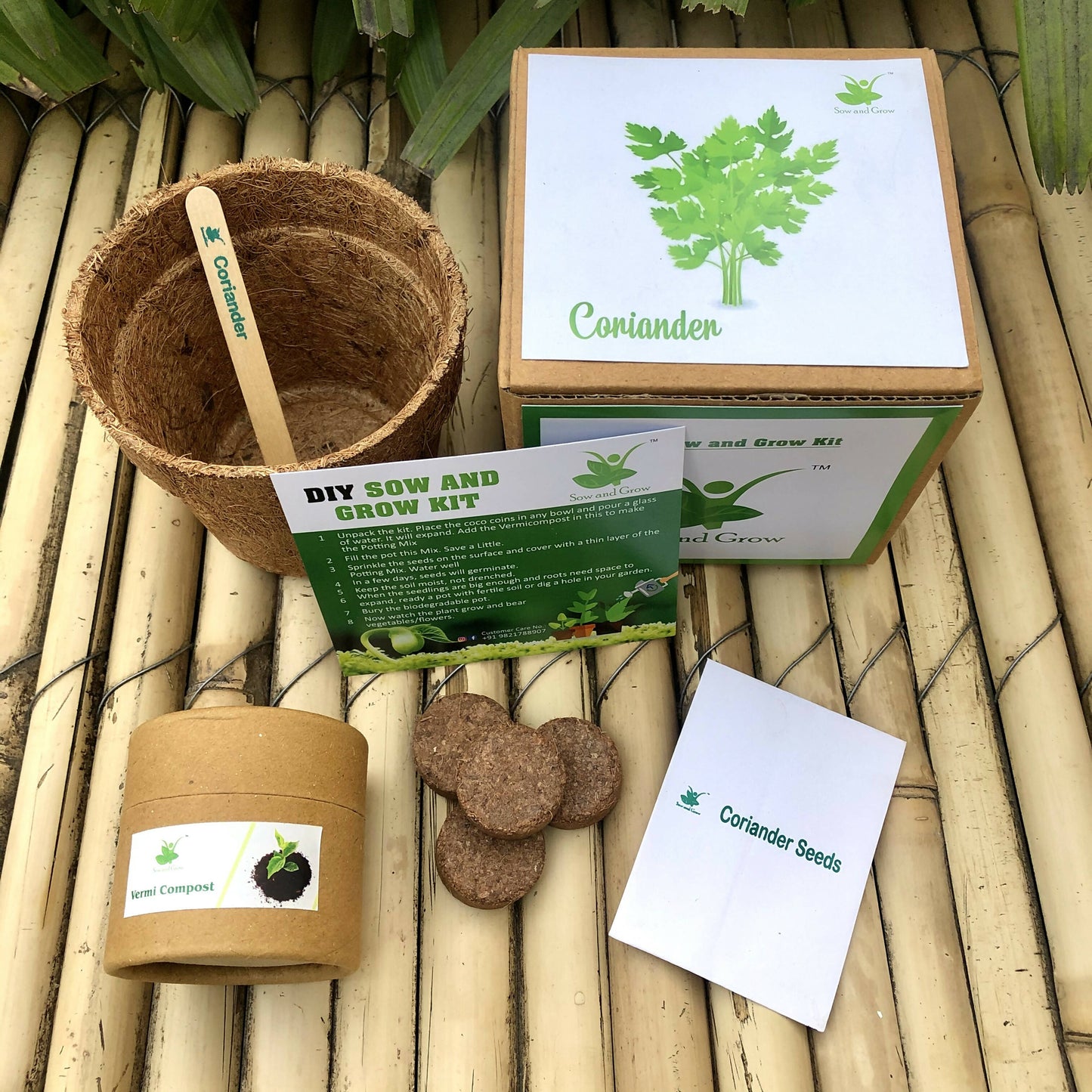 DIY Gardening Kit of Coriander / Dhaniya (Grow it Yourself Herb Kit)